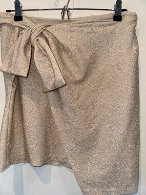 Bahía María Gold Metallic Wrap Skirt Tie